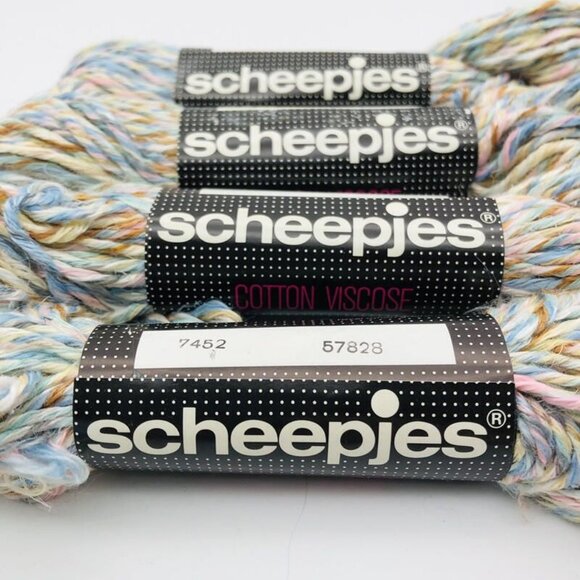 Scheepjes Yarn Lot of 4 Pastel Variegated Cotton Viscose Made in Holland New - Picture 2 of 5